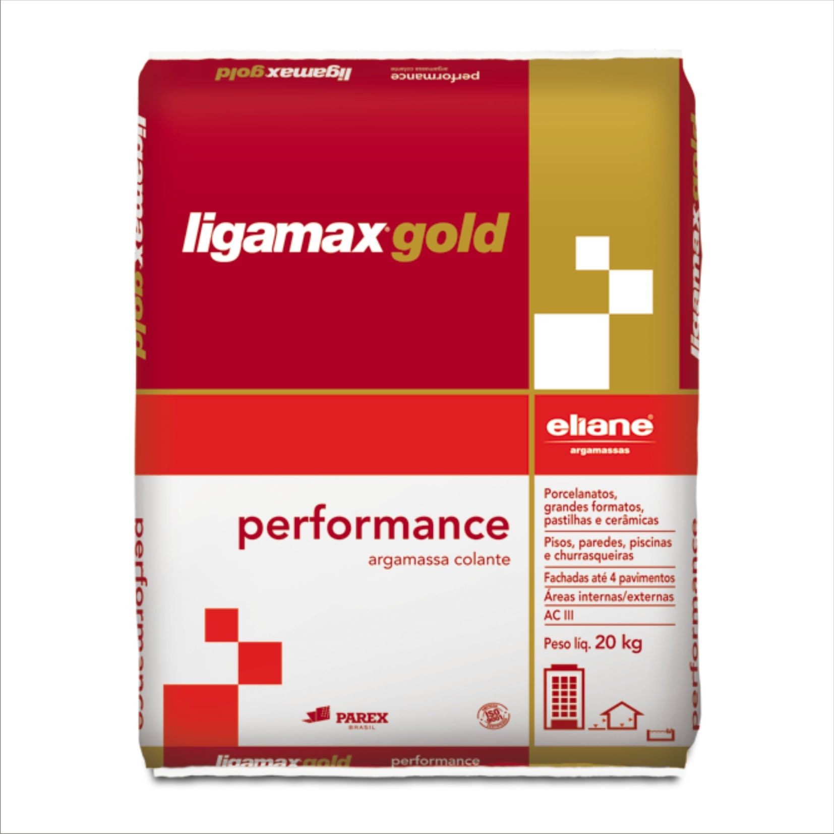 Argamassa ACIII Grandes Formatos Ligamax 20Kg Eliane Branca