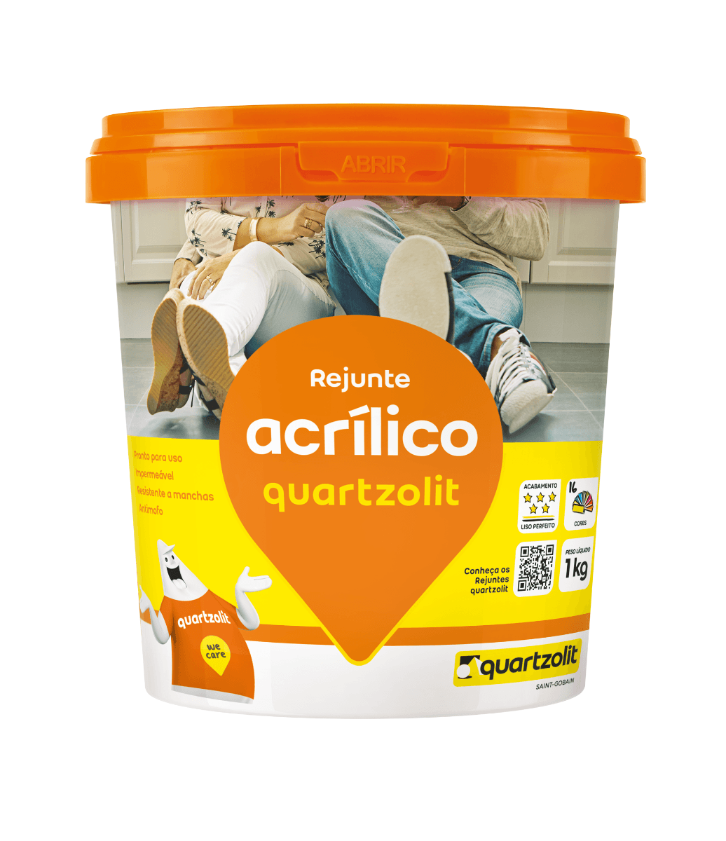 Rejunte Acrílico Pote 1kg Cinza Outono Quartzolit