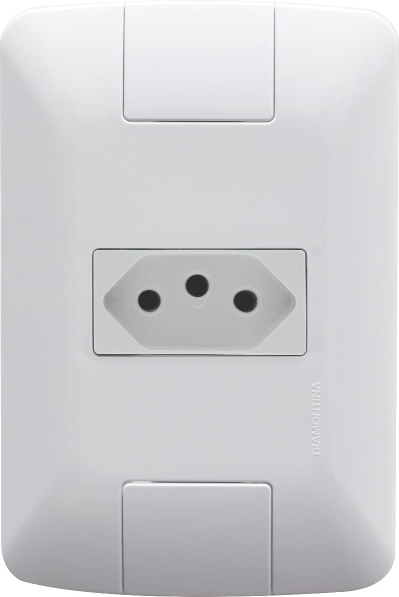 Conjunto Tomada 2P+T 10A 250V Aria Branco Tramontina