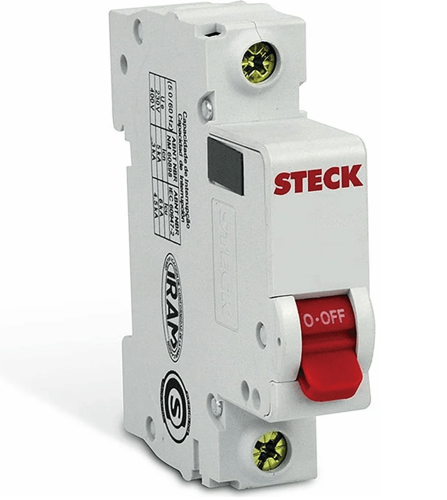 Disjuntor Monopolar Série SD61 20A 1 Polo Curva C Steck