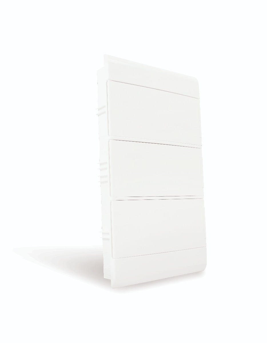 Quadro Distribuição Embutir Ouro Box 36 Módulos Din Branco Steck