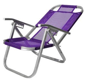 Cadeira Praia Ipanema Alumínio 5 Posição Roxa Botafogo
