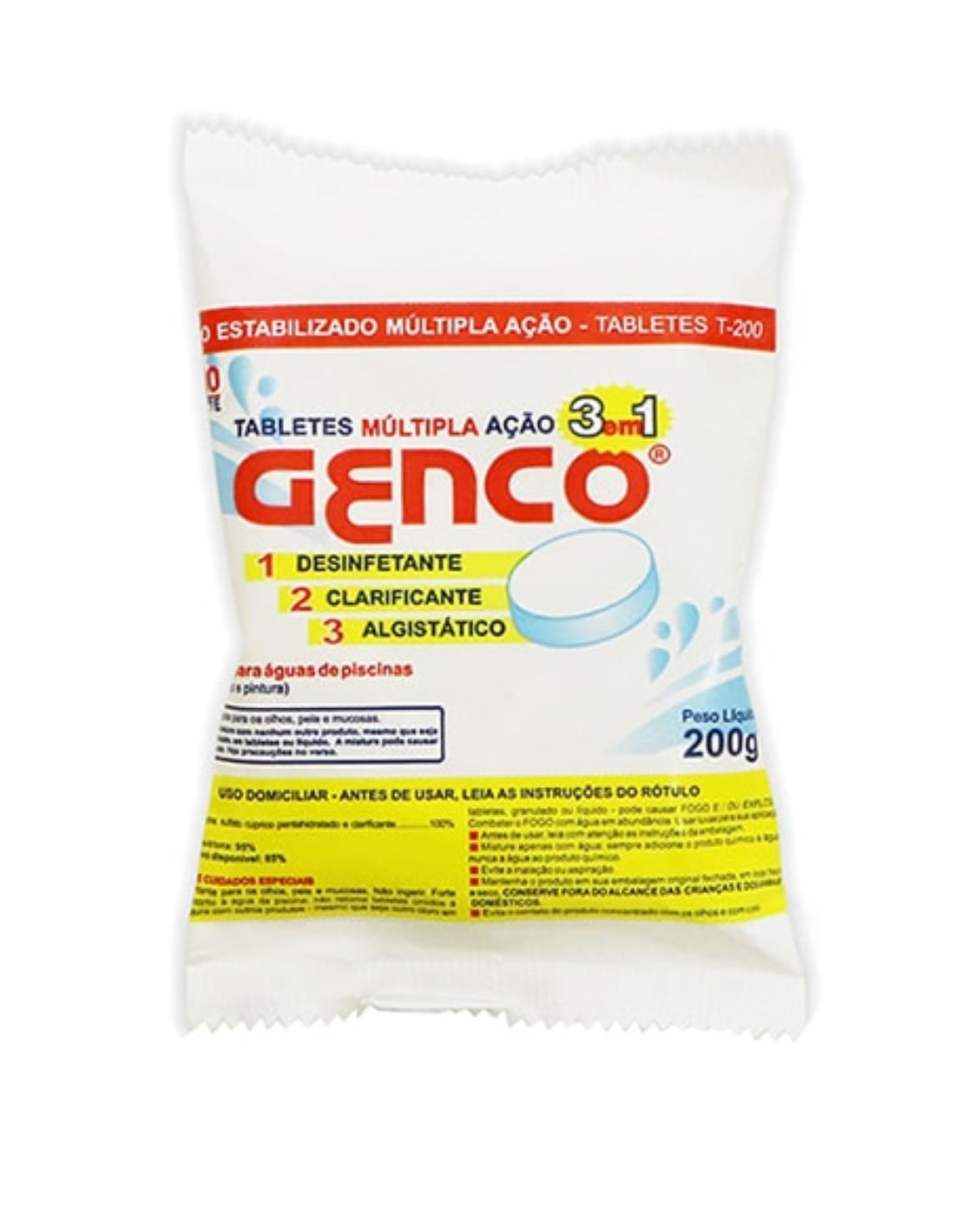 Cloro Tablete Múltipla Ação T200 200g Genco