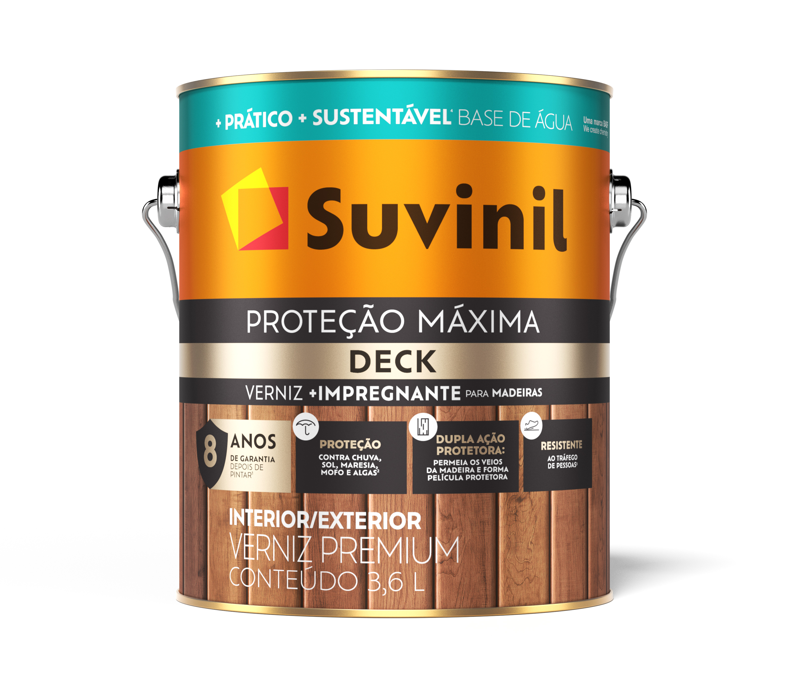 Verniz Proteção Máxima Deck Acetinado 3,6 Litros Natural Suvinil