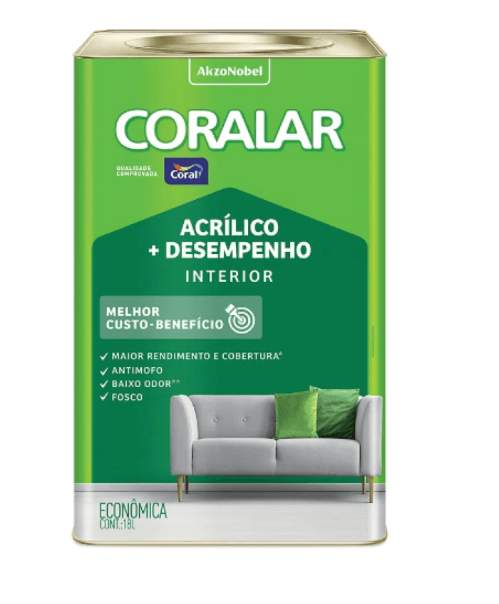 Tinta Coralar Acrilica Branco Neve 18L Coral
