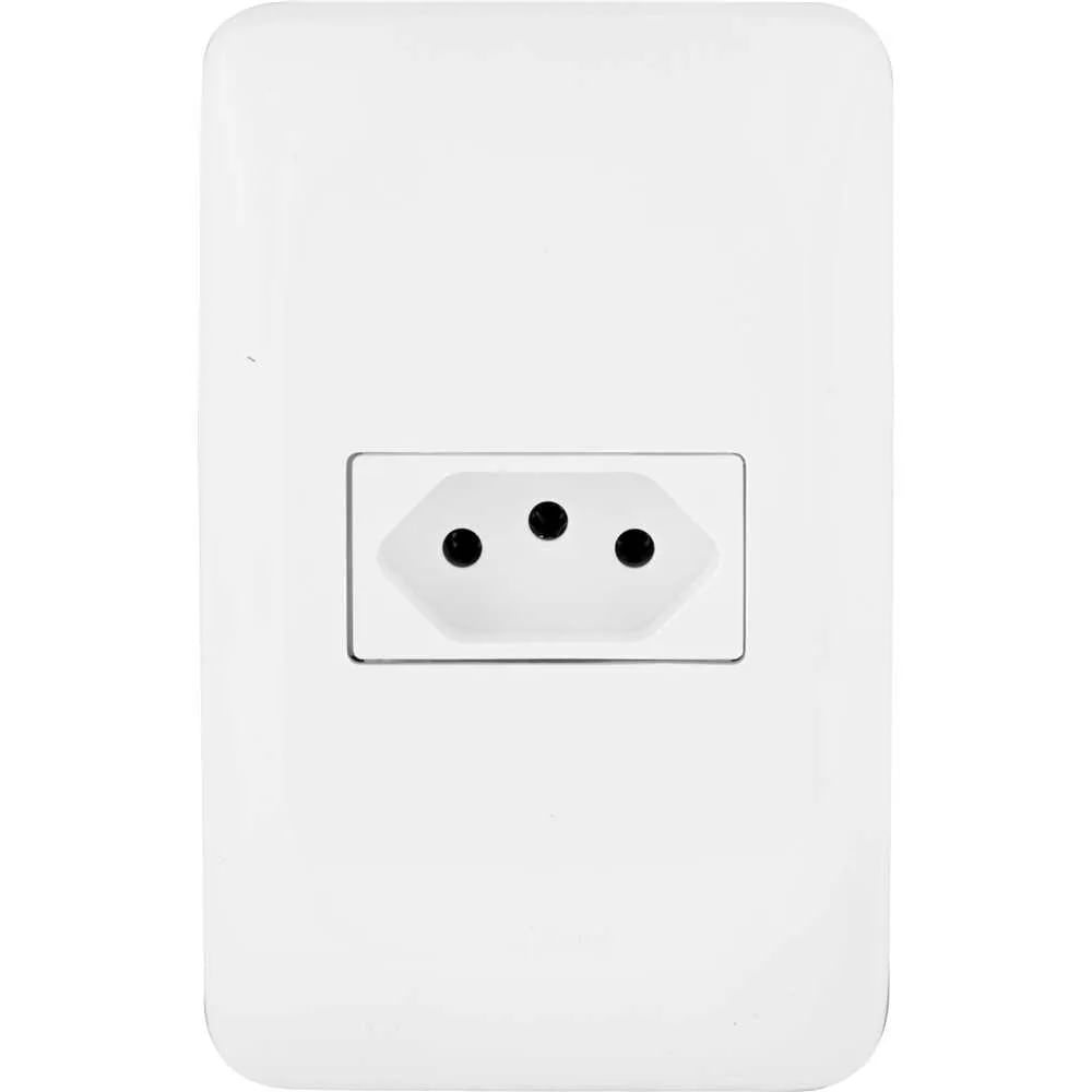 Conjunto Tomada 2p+t 10A 4x2 Pial Pop Branco Pial