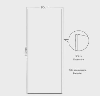 Porta Lisa 80x210cm Branco MGM - Imagem 2