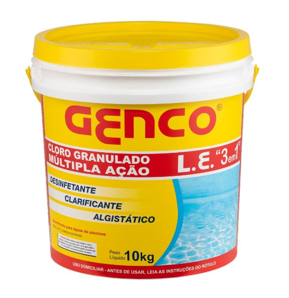Cloro Granulado L.E. 3 em 1 Balde 10kg Genco