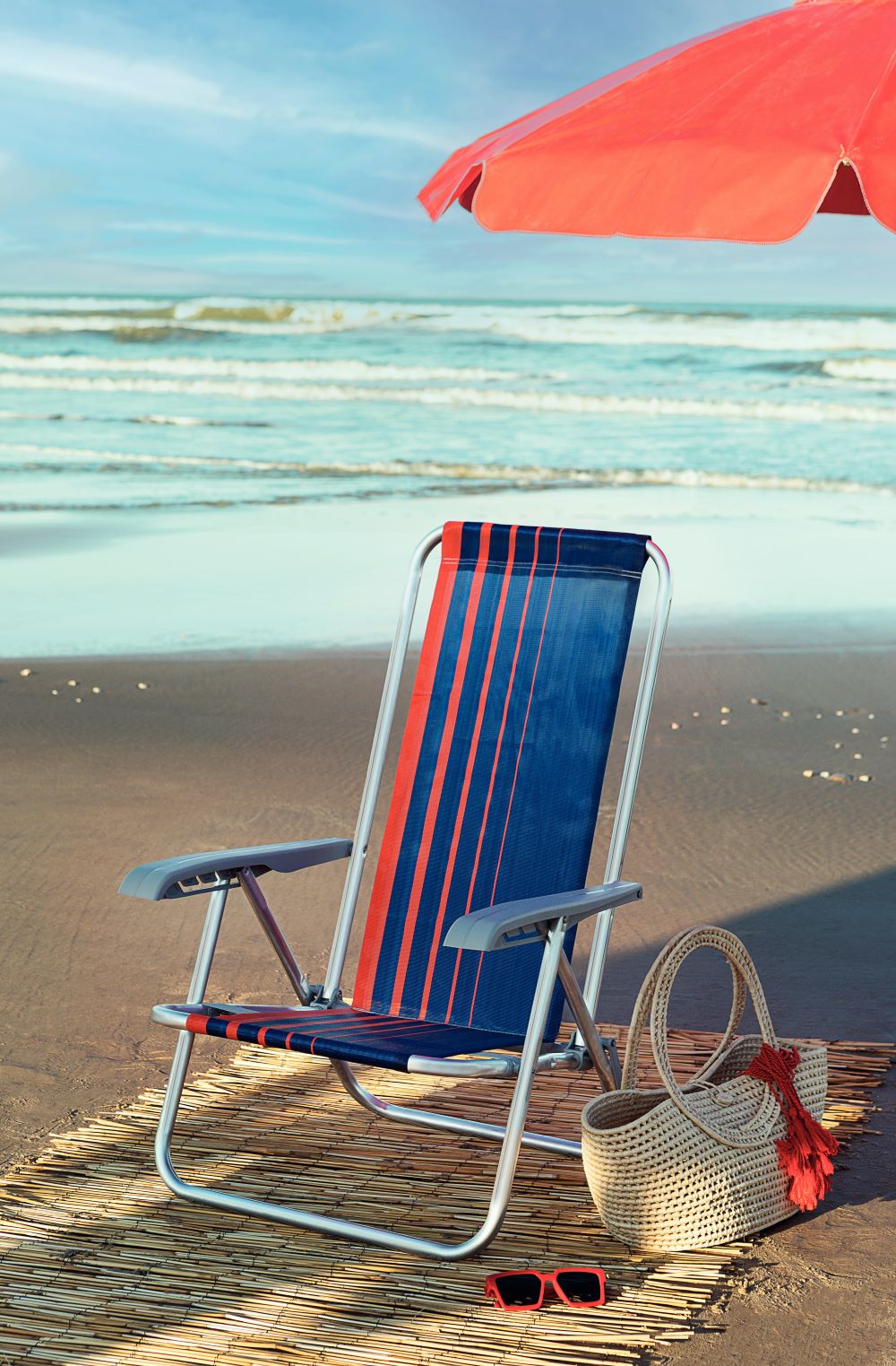 Cadeira de Praia Bali Azul e Laranja Tramontina - Imagem 2