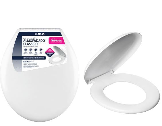 Assento Universal Oval Almofadado Branco Atlas