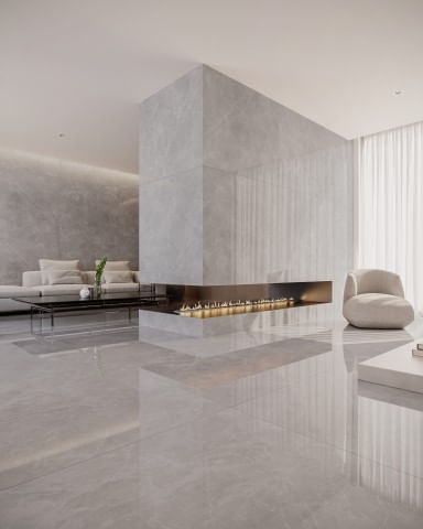 Porcelanato 90x90cm Gris Armani Lux Polido Retificado Biancogres - Imagem 2