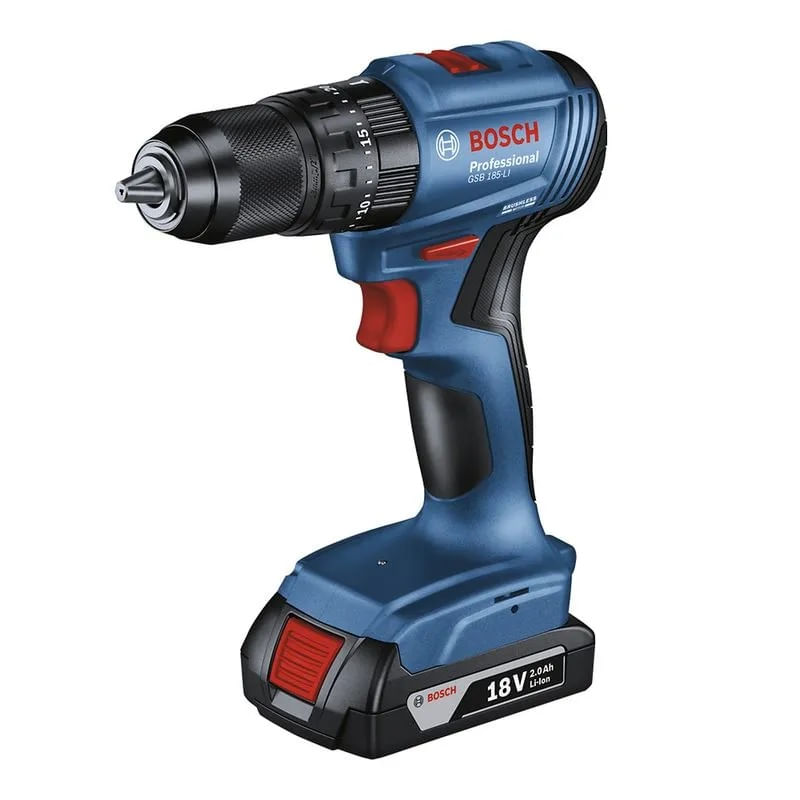 Parafusadeira e Furadeira Impacto LI 18V GSB185 Bateria Azul Preto Bosch - Imagem 2