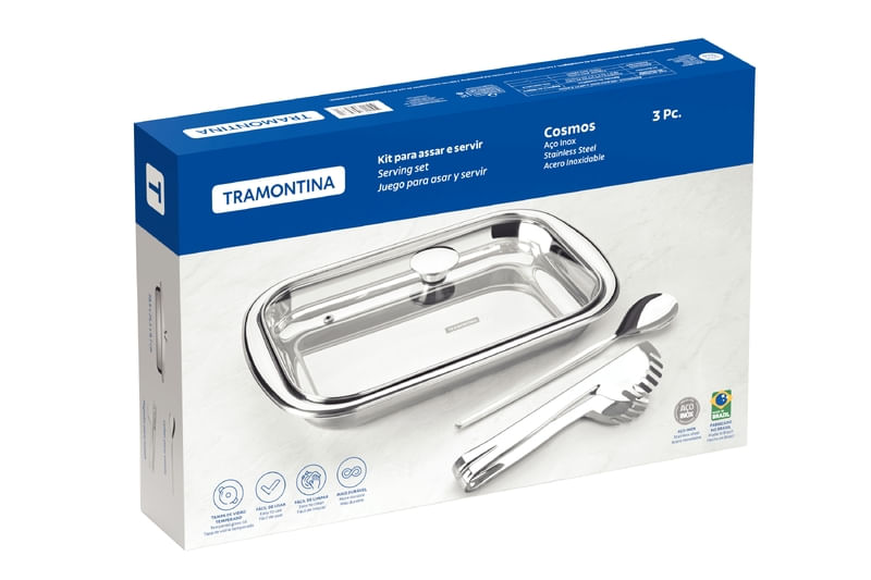 Kit para Assar e Servir 3 Peças Inox Tramontina - Imagem 3