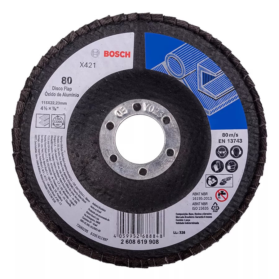 Disco Flap x421 Standard For Metal Ø115 G80 Bosch