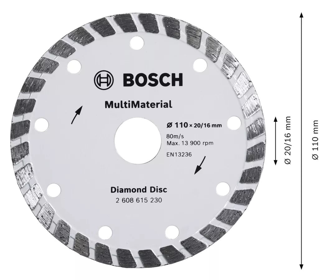 Disco Diamantado Multimateriais 110x20/16mm Bosch - Imagem 2