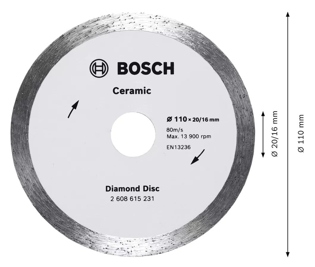 Disco Diamantado Ceramic 110x20/16mm Bosch - Imagem 2
