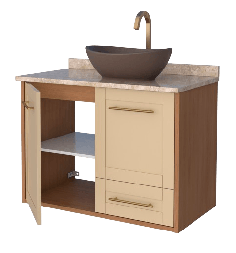 Toucador Madeira Petunia 80cm com Tampo Areia Jequetiba Cozimax