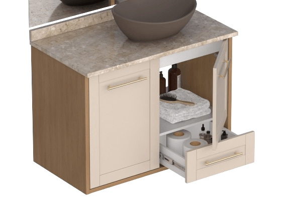 Toucador Madeira Petunia 80cm com Tampo Areia Jequetiba Cozimax - Imagem 2