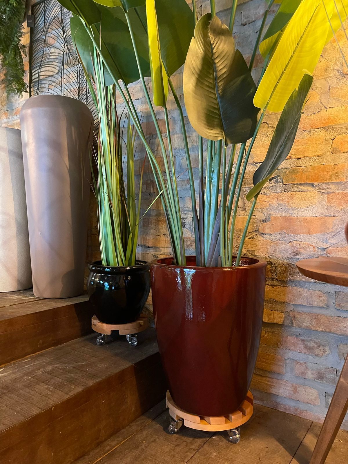 Suporte para vaso de Plantas Redondo de Madeira 40 cm Massol - Imagem 3