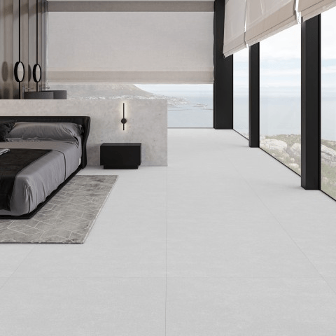 Porcelanato 60x60 Cemento Nebbia Off White Acetinado Retificado Biancogres - Imagem 2