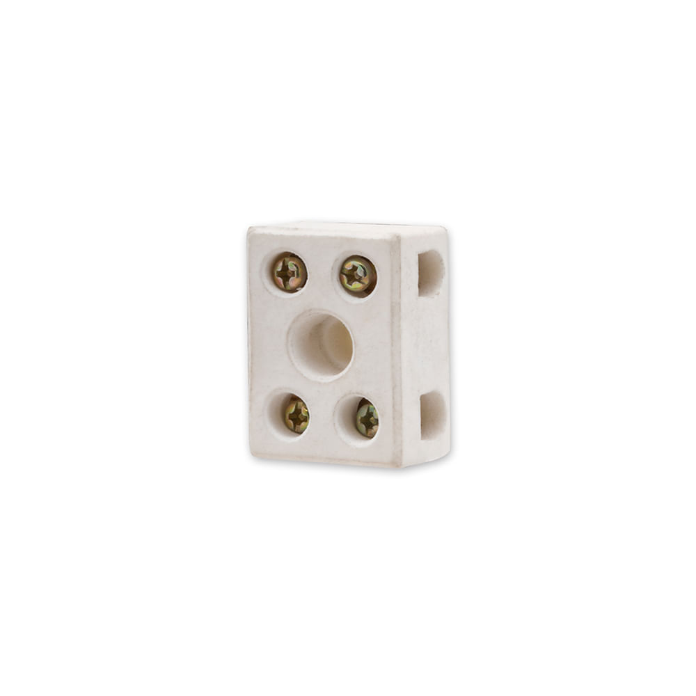 Conector Porcelana 3 Polos 10mm 30A Branco Sfor