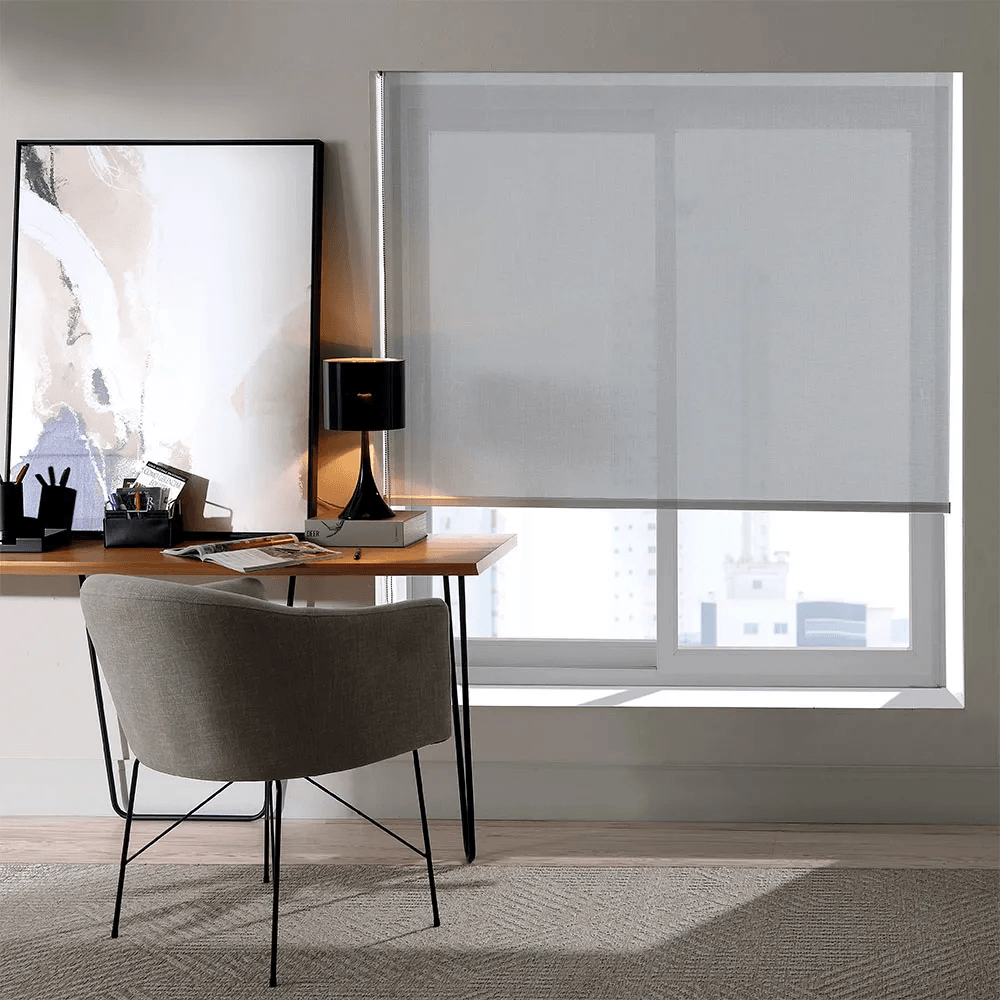 Persiana Rolo 1,80mx1,60m Tela Solar 5% Cinza Bella Janela