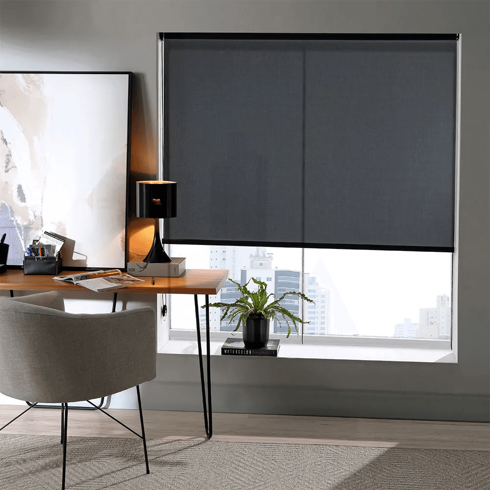 Persiana Rolo 1,80mx1,60m Tela Solar 5% Preto Bella Janela