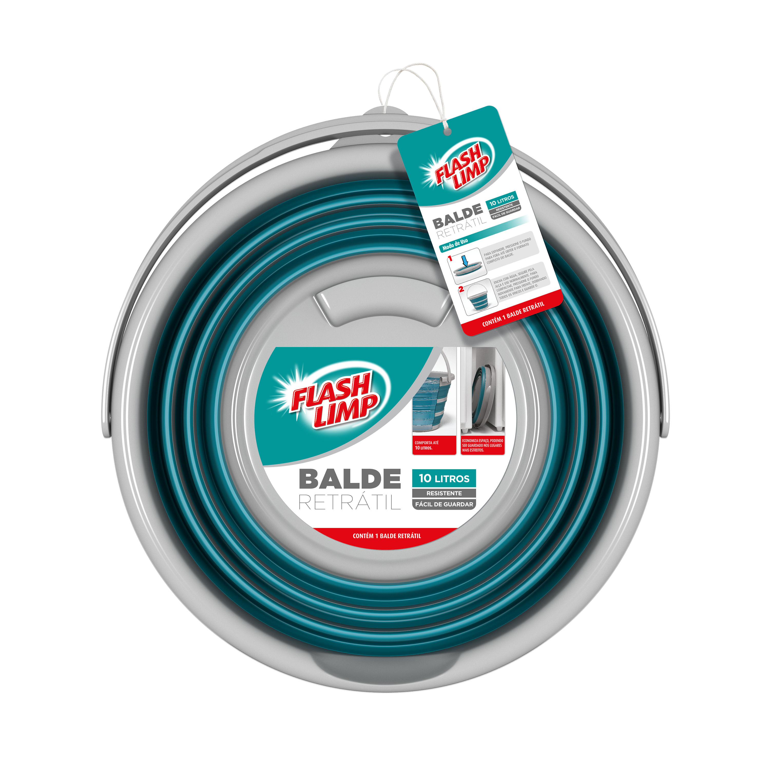 Balde Retrátil 10L Flash Limp - Imagem 3