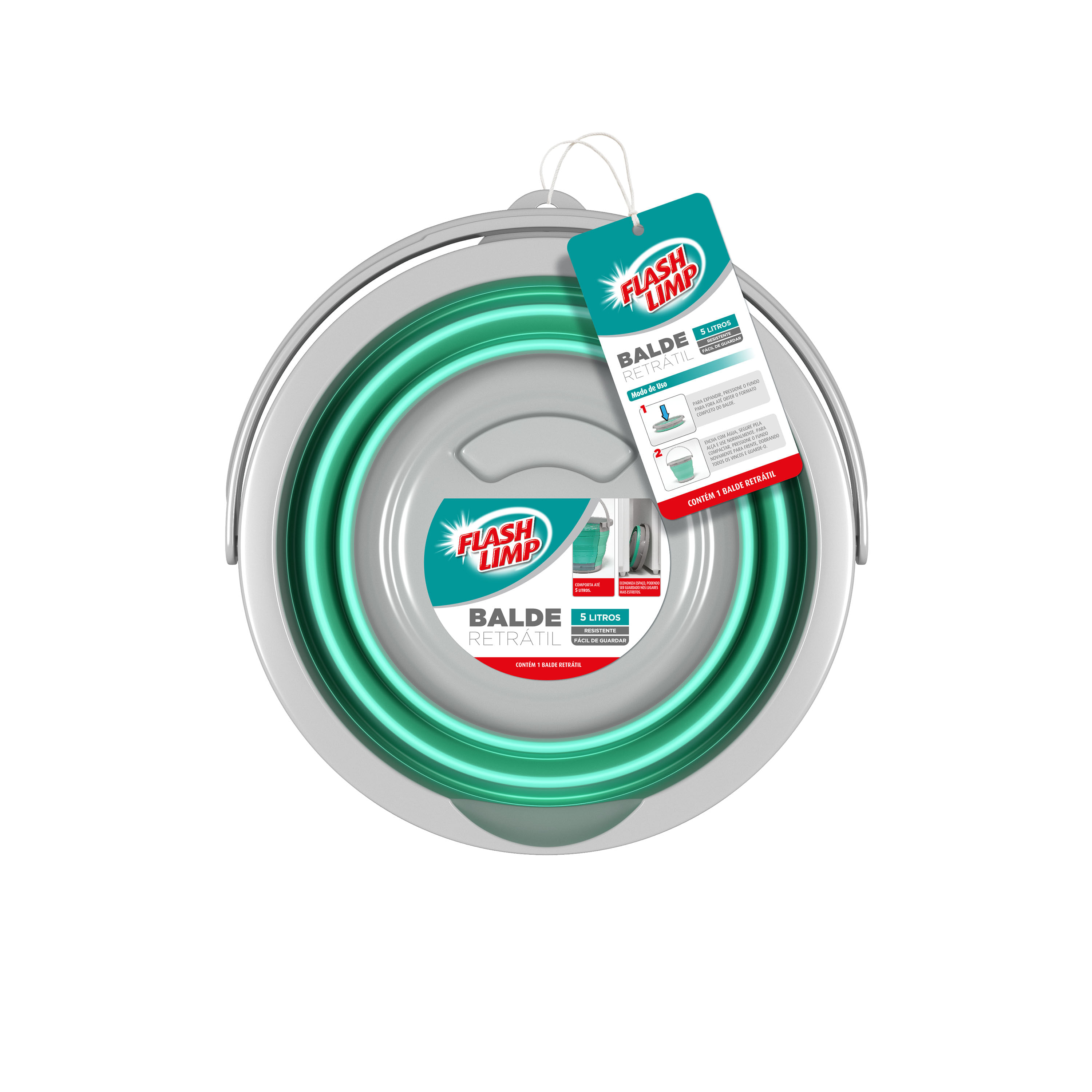 Balde Retrátil 5L Flash Limp - Imagem 2