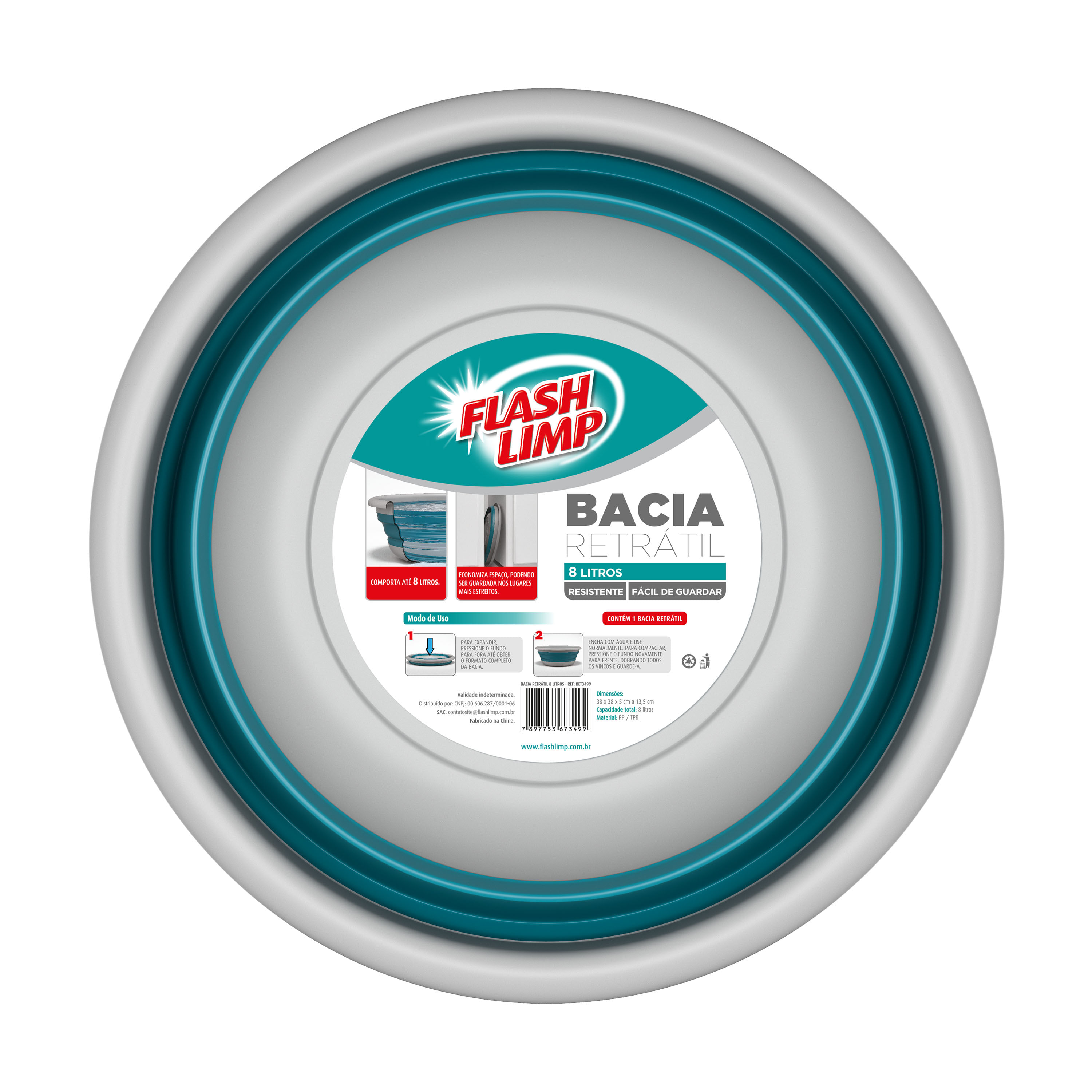 Balde Retrátil 8L Flash Limp - Imagem 2