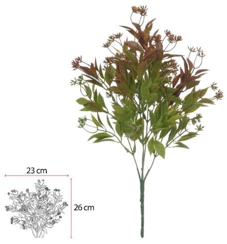 Folhagem Grass com Print X25 36cm Verde Outono Flor Arte