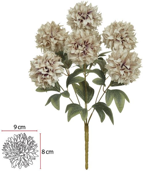 Buque Crisantemo X7 42cm Off White Flor Arte