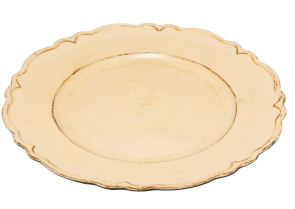 Sousplat Patinado Plástico Moon Bege Lyor - Imagem 3