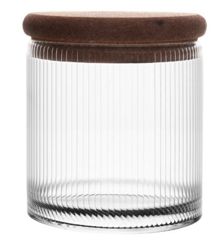 Pote de Vidro com Tampa de Rolha Essência 450ml Lyor