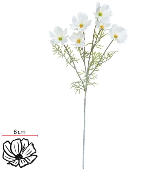 Haste Cosmos com Locked X6 60cm Branco Flor Arte