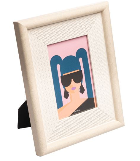 Porta Retrato de Poliestireno Rope 10x15cm Bege Lyor