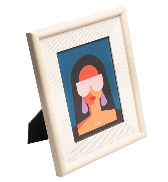 Porta Retrato de Poliestireno Rope 15X20cm Bege Lyor