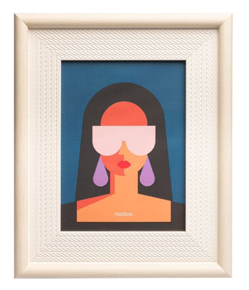 Porta Retrato de Poliestireno Rope 15X20cm Bege Lyor - Imagem 2