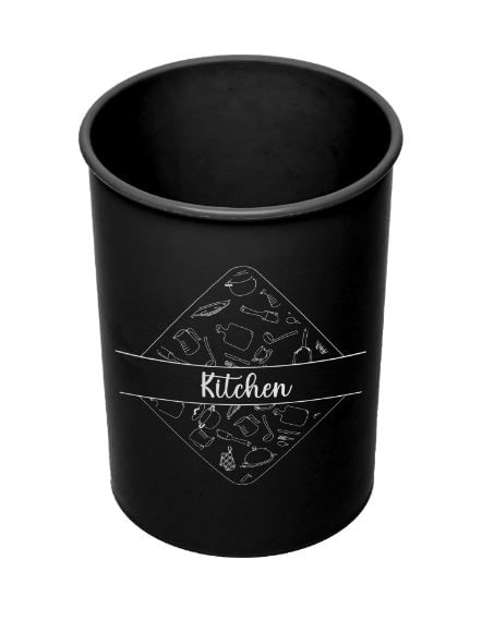 Conjunto 5 Utensílios para Cozinha de Silicone + Suporte Preto Lyor - Imagem 2