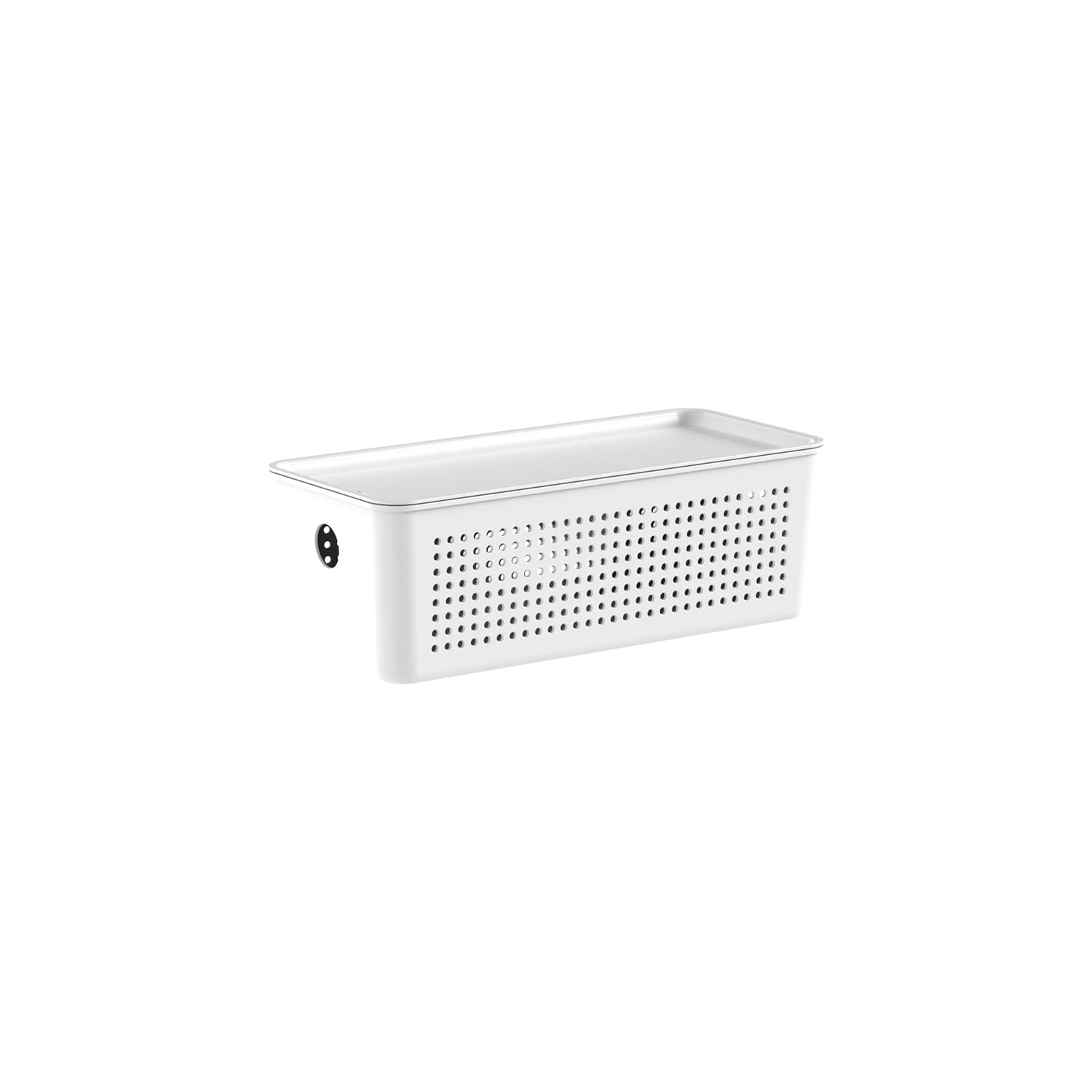 Cesto Flow com Tampa 27x12x9cm Branco Fechado Martiplast