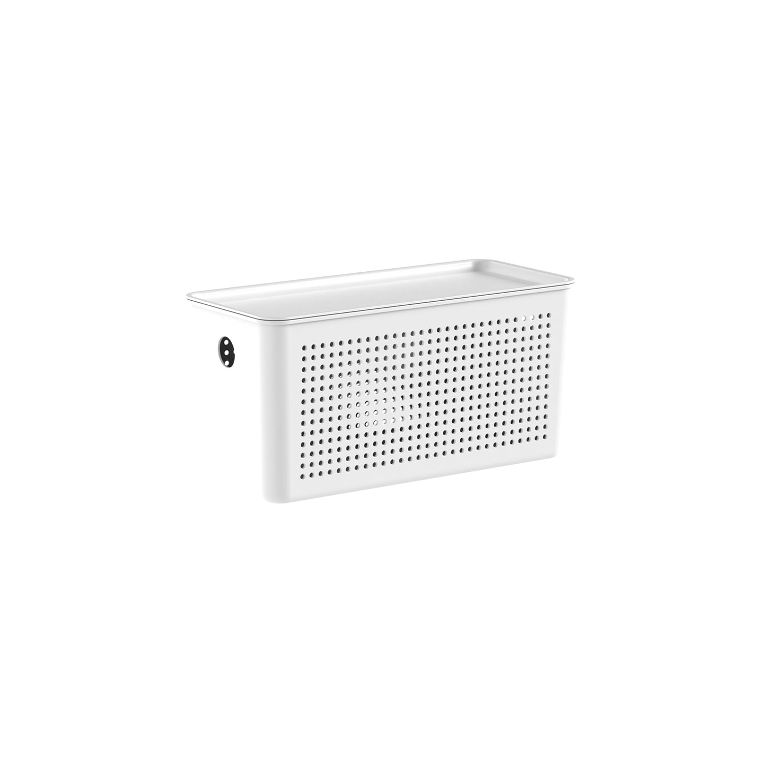 Cesto Flow com Tampa 27x12x13cm Branco Fechado Martiplast
