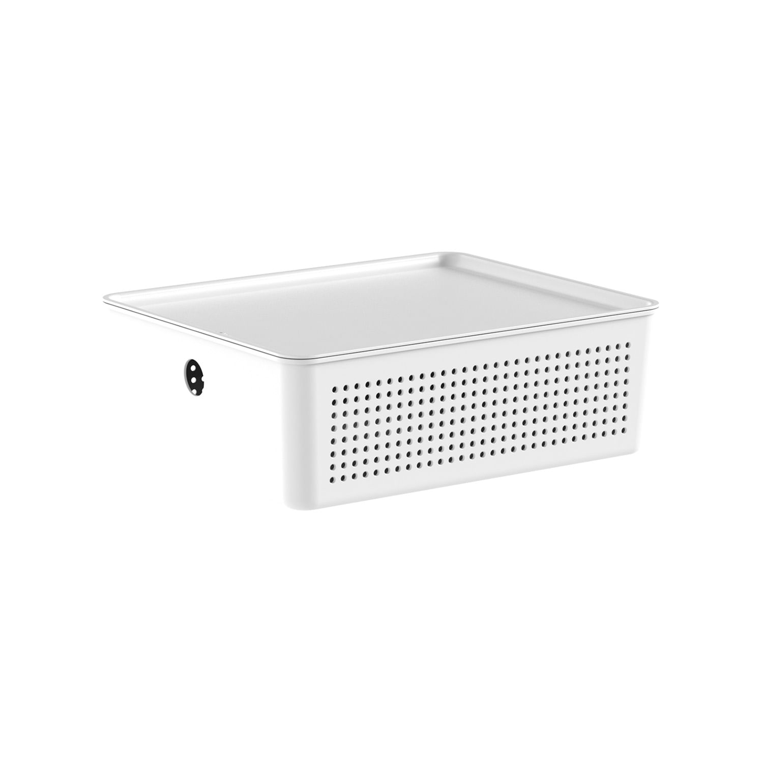 Cesto Flow com Tampa 27x22x9cm Branco Fechado Martiplast