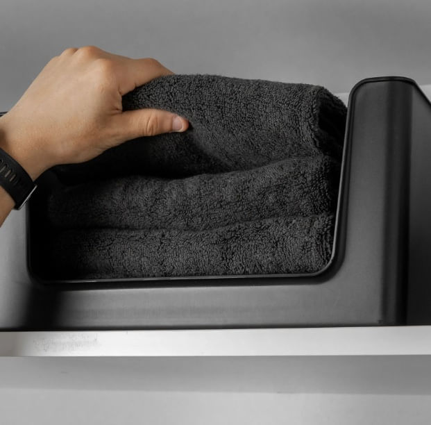 Cesto Flow com Tampa e Abertura Frontal Bege Fechado Martiplast - Imagem 2