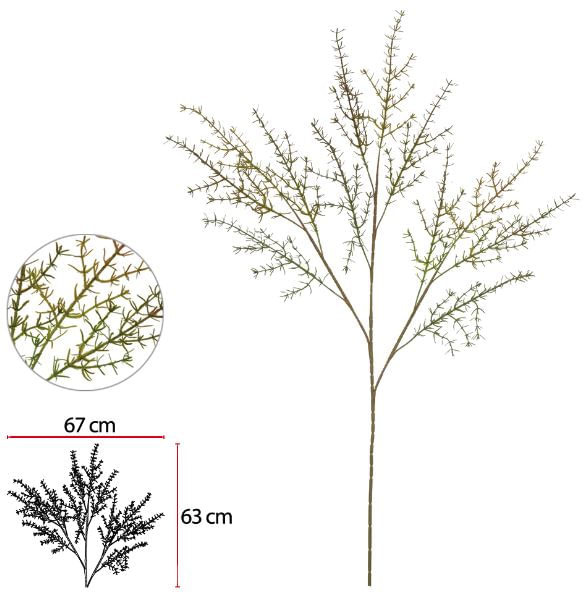 Galho Alecrim 103cm Verde Outono Flor Arte