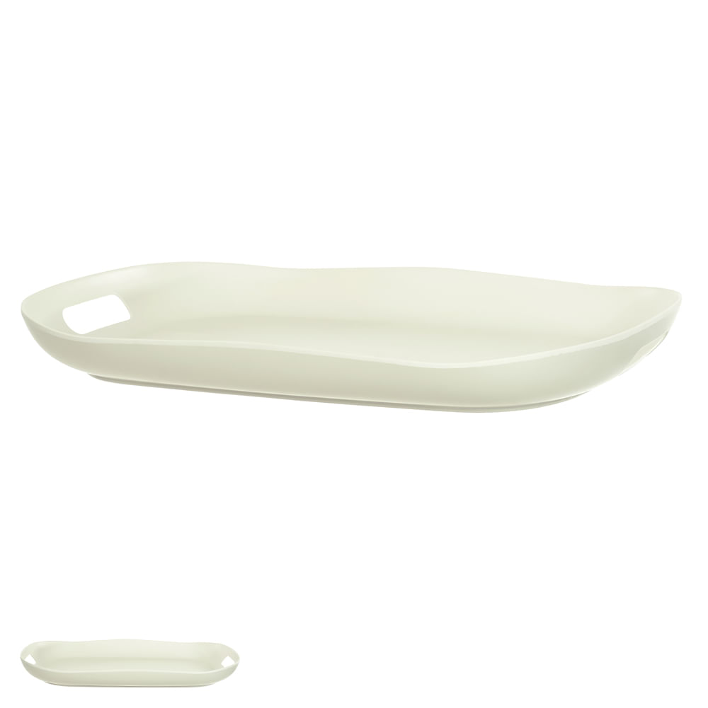 Bandeja de Melamina Organic 47,5cm Off white Flor Arte