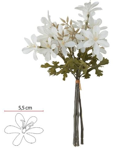 Buque Flor do Campo Ramalhete com Fita X24 29cm Creme Outono Flor Arte