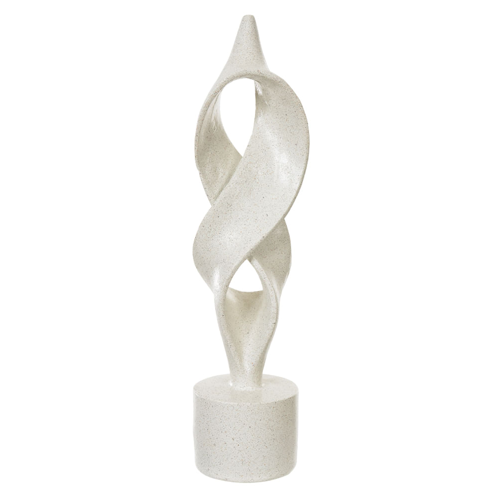 Escultura Decorativa Poliresina 35,5x9cm Off White Flor Arte