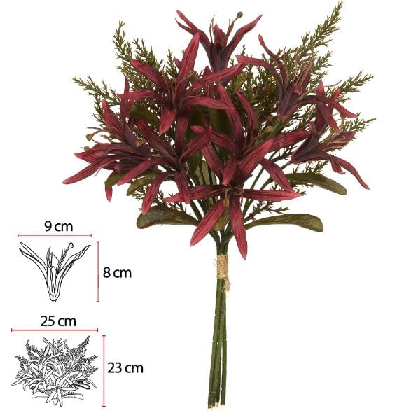 Buque Lírio Ramalhete com Fita Beauty Outono 39cm Flor Arte