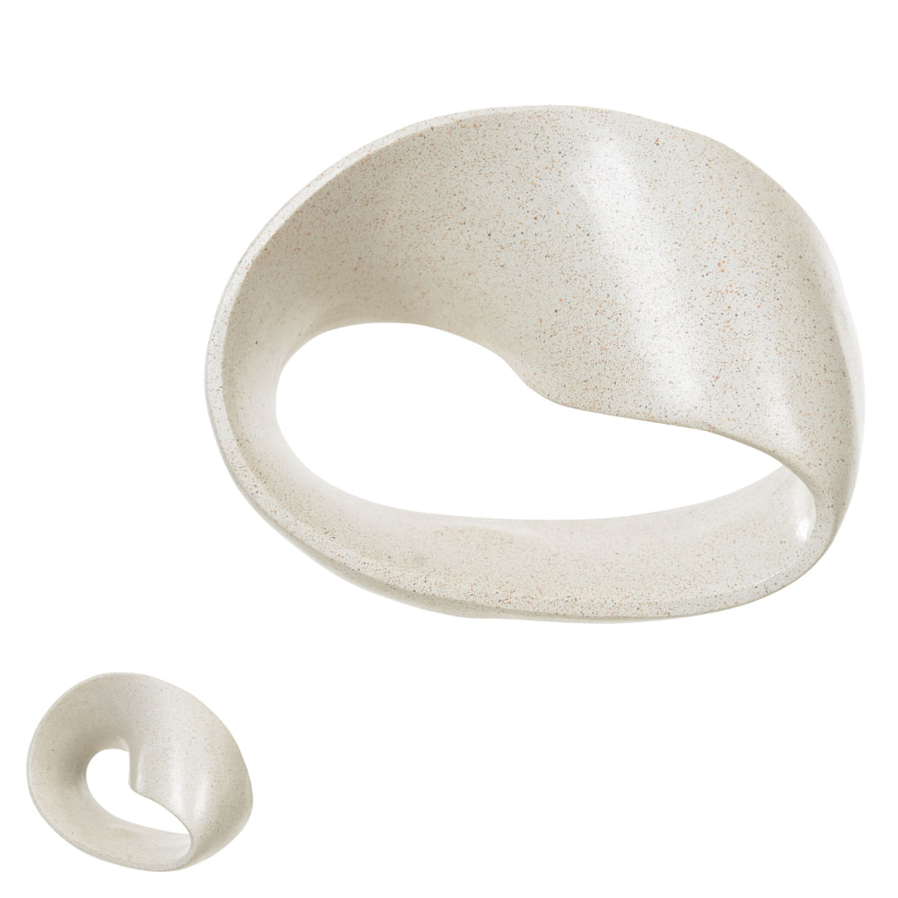 Escultura Decorativa Poliresina 12x15,5cm Off white Flor Arte