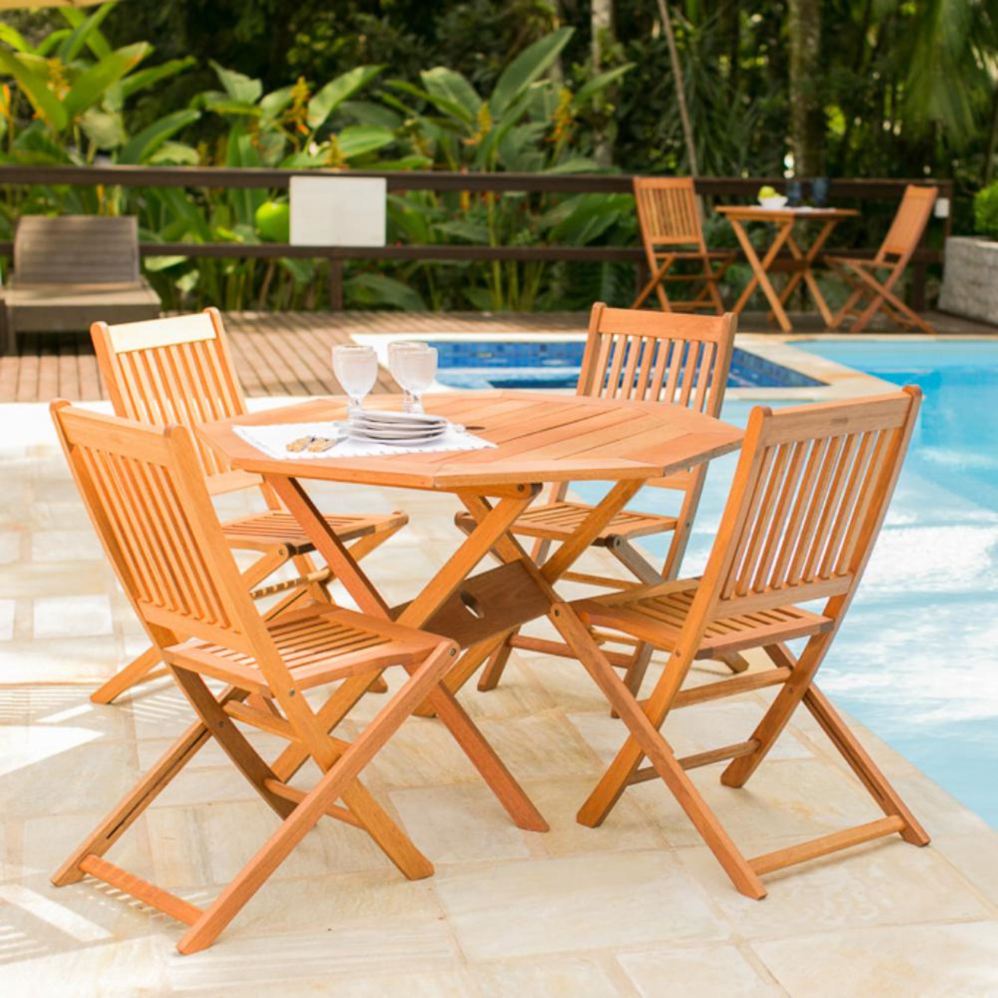 Mesa Dobravel Oitavada Ipanema 120x110cm de Madeira Butzke - Imagem 2